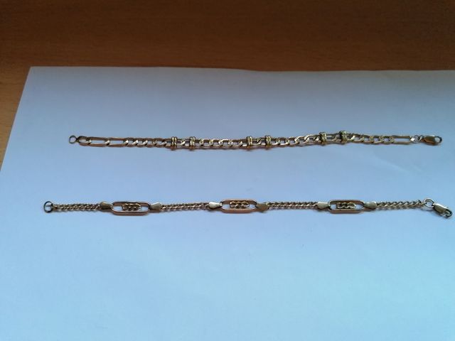 2 PULSERAS DE MUJER - CHAPADAS EN ORO