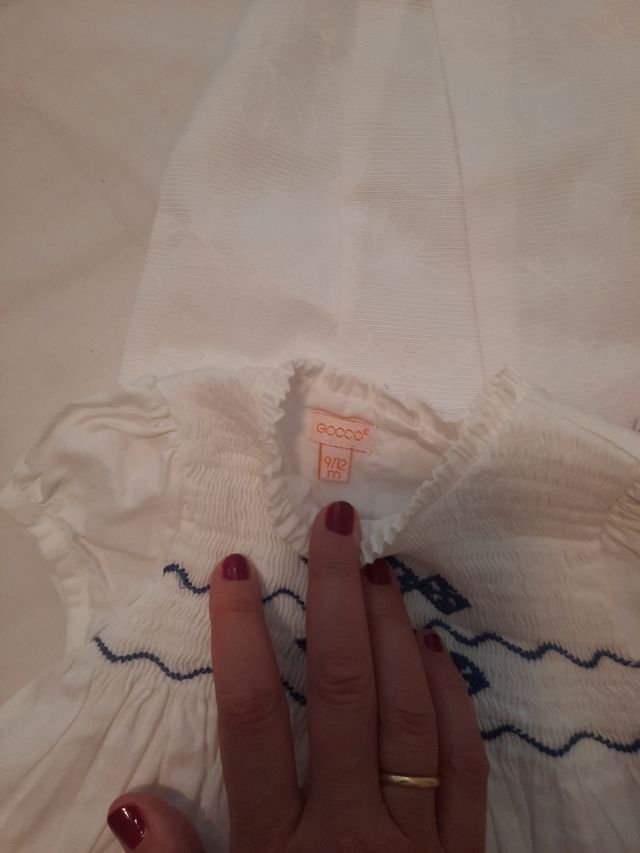 3 Vestidos blanco y flores bebé 6-12 meses