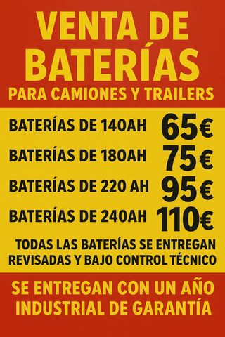 VENTA DE BATERÍAS PARA TODA CLASE DE VEHÍCULOS 