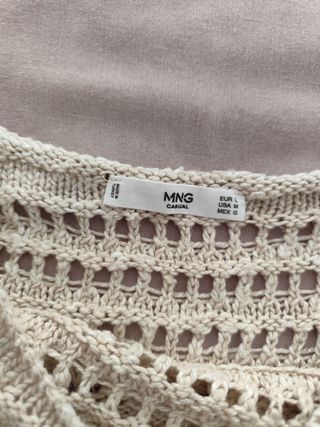 Chaleco de perlé beige talla única
