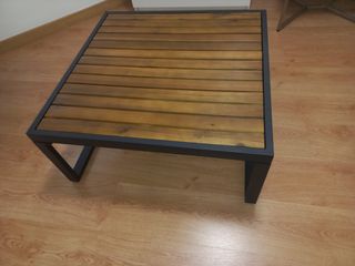 Mesa de terraza madera y metal