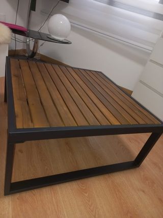 Mesa de terraza madera y metal