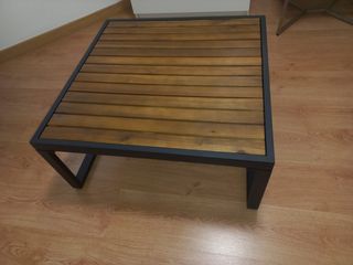 Mesa de terraza madera y metal