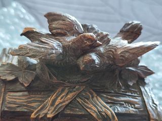 Cajita de sellos de madera tallada