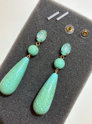 Pendientes piedra azul turquesa