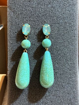 Pendientes piedra azul turquesa