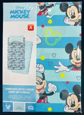 Completo Lenzuola Mickey Mouse 3 Pezzi