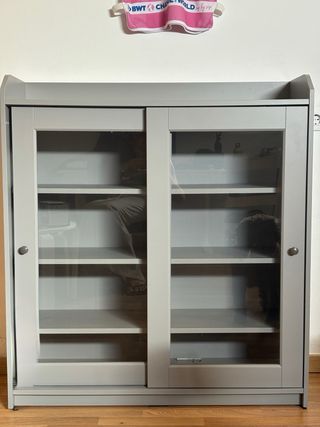 Vitrina Hauga Ikea Cristal Gris