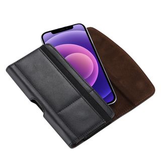 Funda riñonera de cuero para móvil 3.5-4" con clip