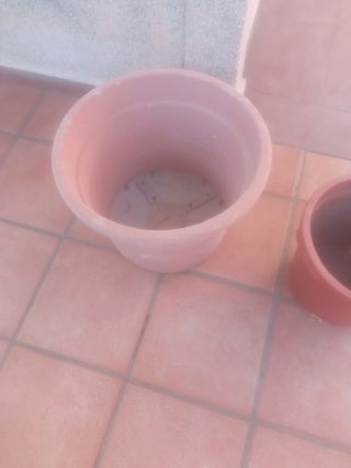 Dos maceteros de plástico