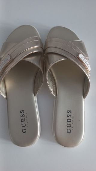 Sandalias Guess Doradas Los Ángeles