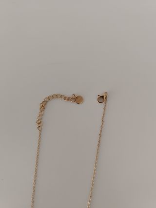 Collar Acero Bañado en Oro con Abalorio Negro