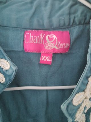 Vestido Chatik & Kertan Talla XXL Teal Bordado