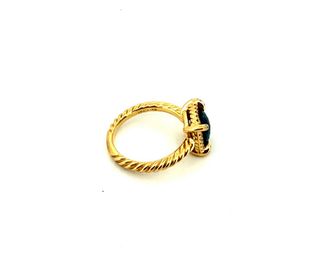 Anillo Turquesa y Diamantes Oro