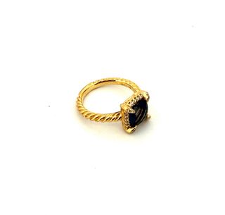Anillo Turquesa y Diamantes Oro