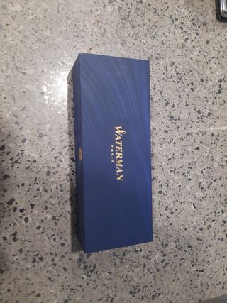 Pluma Estilográfica Waterman Azul y Plateada