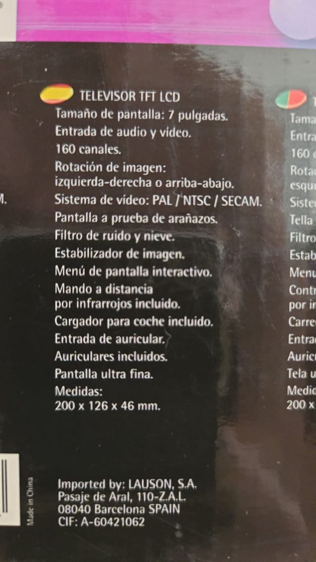 + Mini TV LCD a colori TFT Pro Basic da 7" (NO TDT)