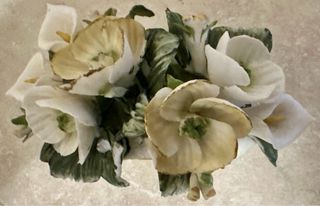 2 Cestini Fiori Porcellana Capodimonte