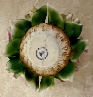 2 Cestini Fiori Porcellana Capodimonte