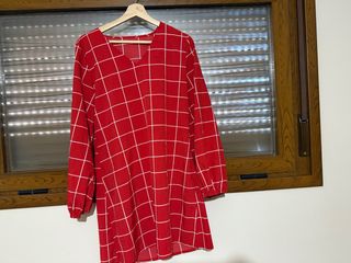 Vestido rojo a cuadros