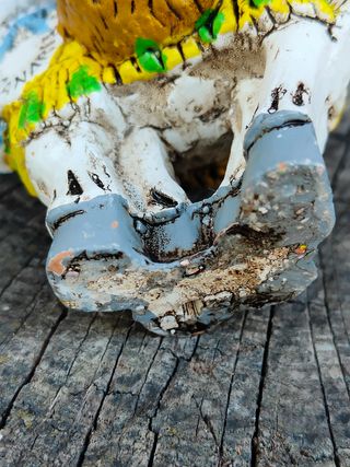 Asinello in terracotta dipinta