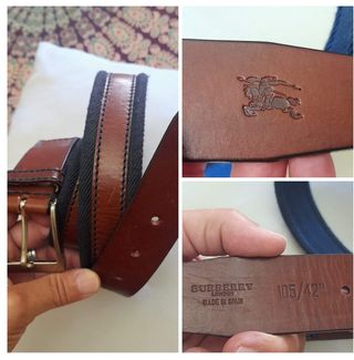 Cinturón Burberry vintage Cuero y Lona 105cm/42.
