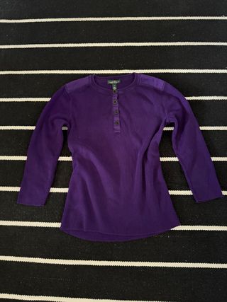 Maglione Ralph Lauren LRL a coste viola S cotone