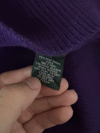 Maglione Ralph Lauren LRL a coste viola S cotone