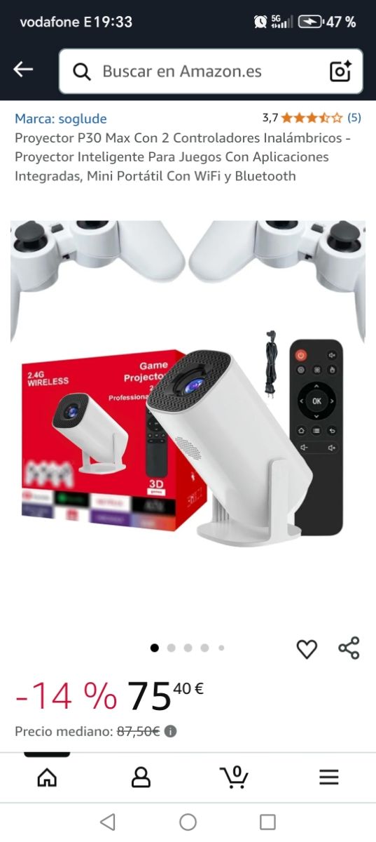 Proyector soglude P30 Max con 2 mandos.