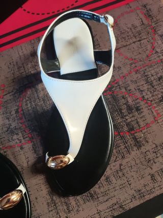 Sandalias Planas Blancas Mujer Talla 39