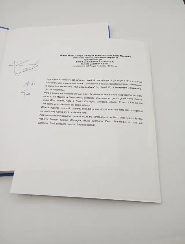 Un Secolo Di Gol - Autografato GIANNI RIVERA