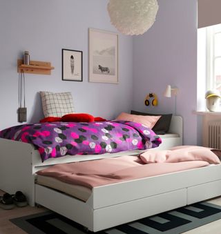 Cama nido Ikea blanca con cajones
