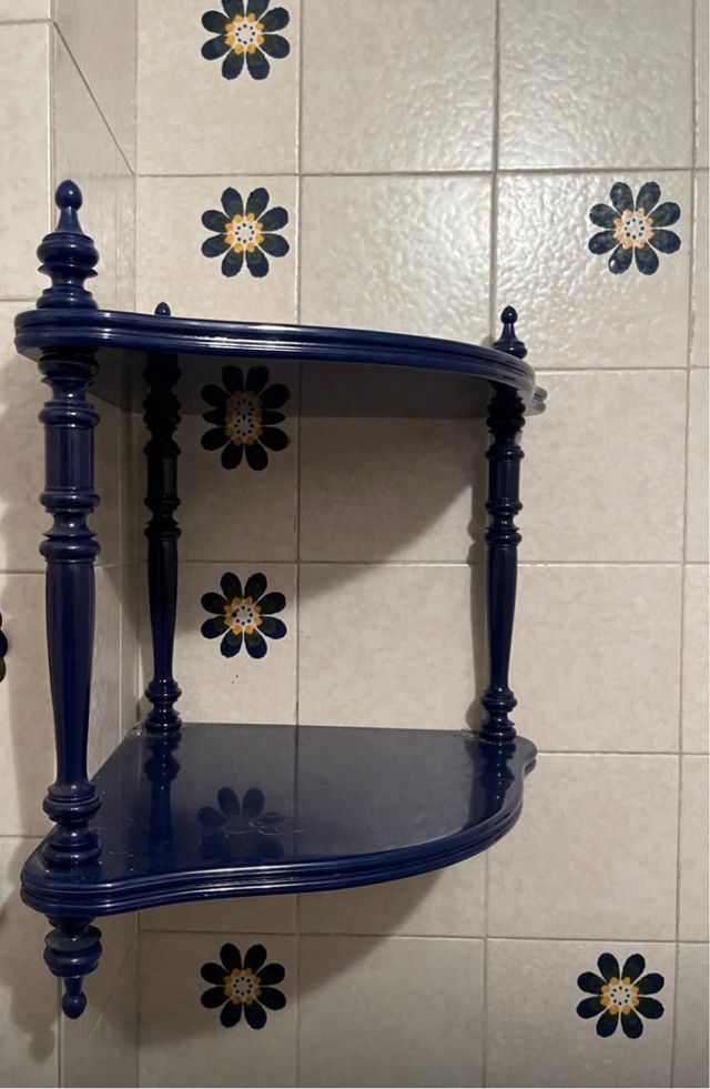 Juego de estanterías de baño azul