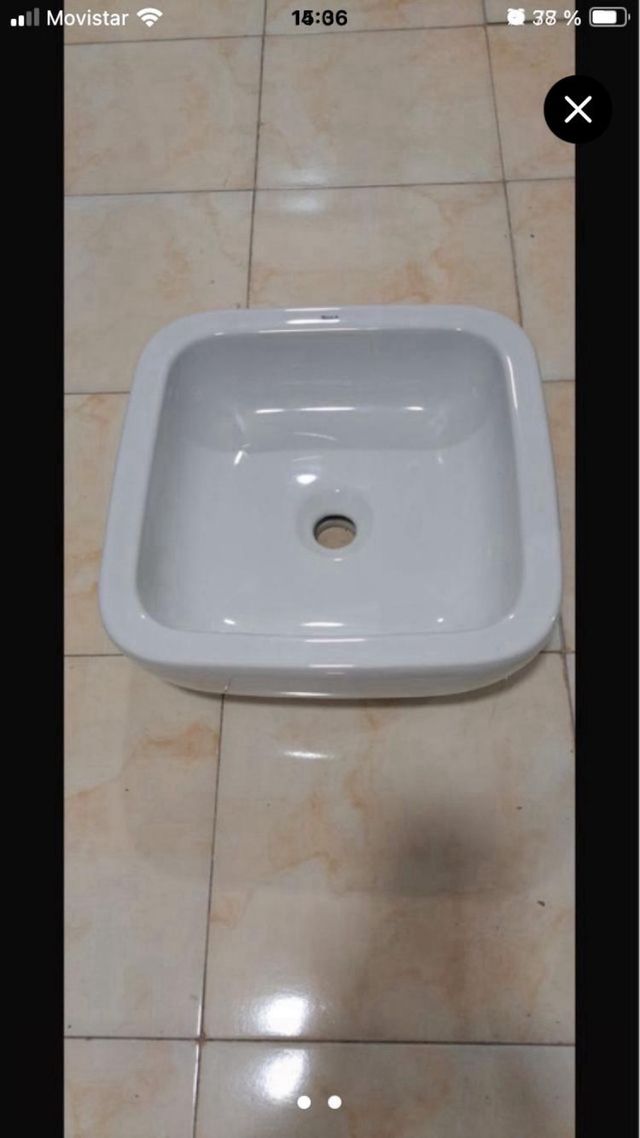 Lavabo sobre encimera blanco