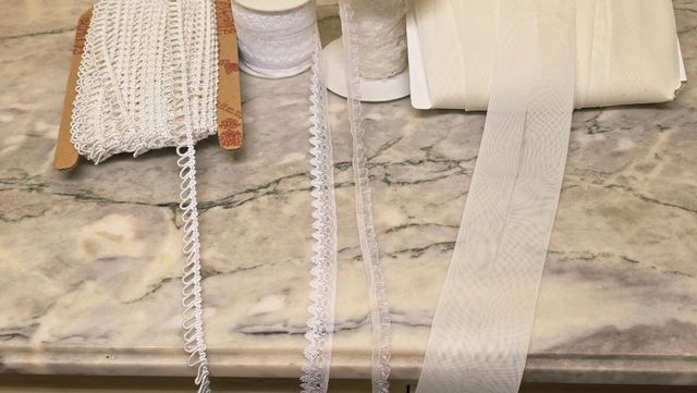 Lote Cintas de encaje y tul blanco