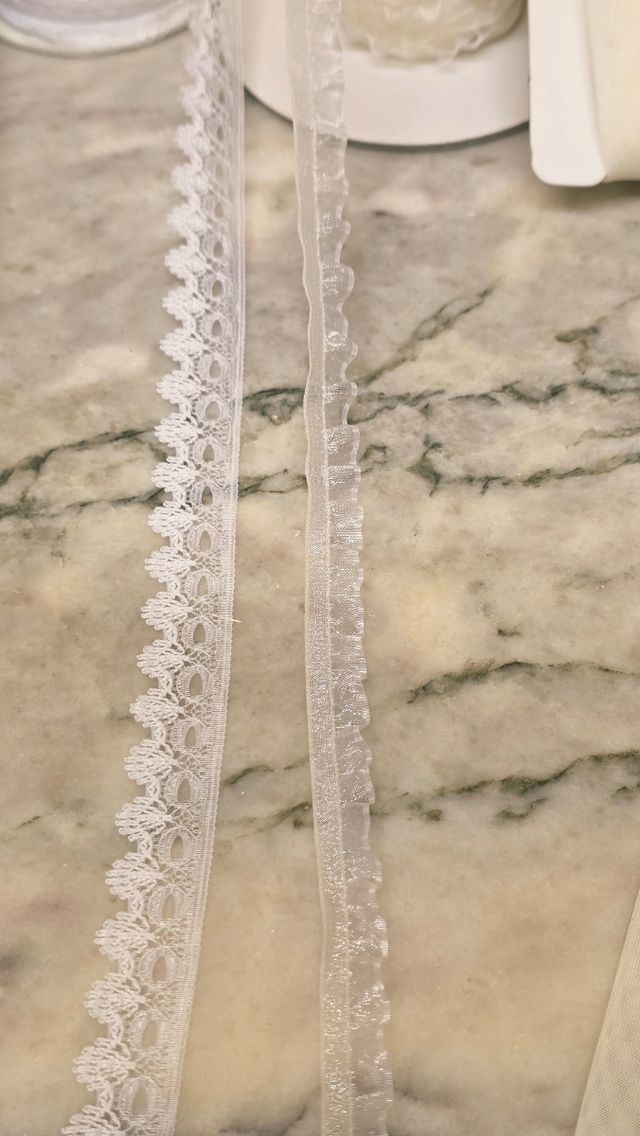 Lote Cintas de encaje y tul blanco