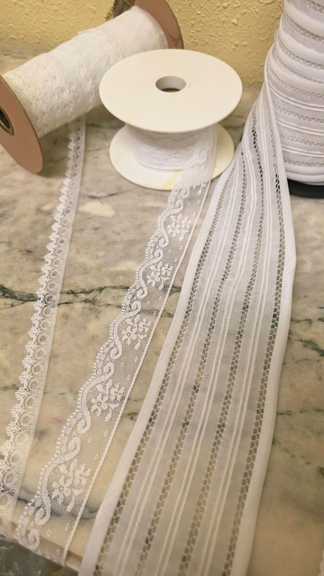 Lote de encaje blanco para manualidades 11