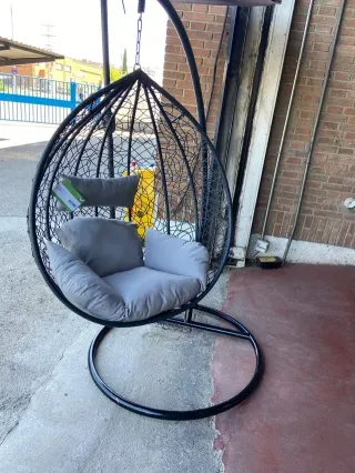 Cesta Redonda colgante para jardín terraza verano