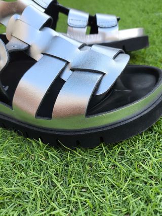 Sandalias Sacha Plata Metalizada Mujer