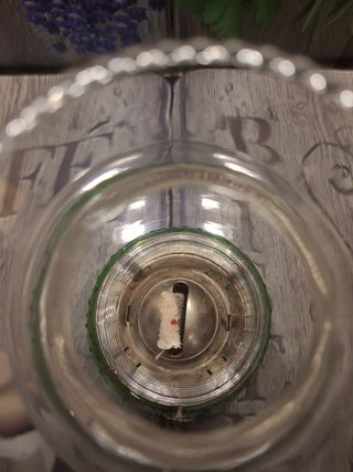 Lámpara de aceite verde vintage