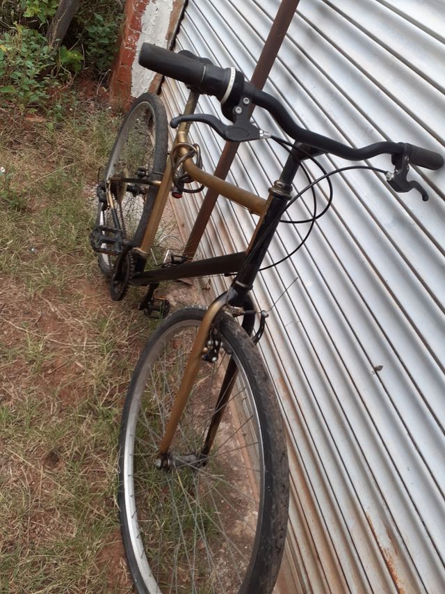 Bicicleta urbana dorada