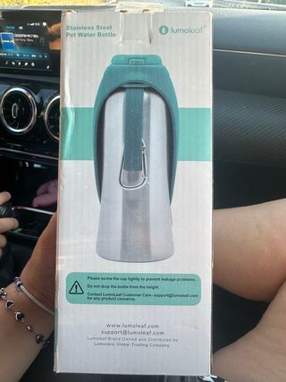 Bebedouro Portátil Inox para Pets Lumoleaf