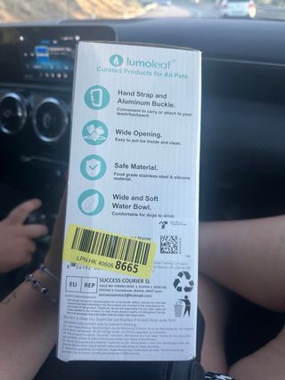 Bebedouro Portátil Inox para Pets Lumoleaf