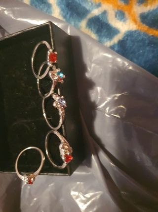 Lote Anillos Plata y Bisutería