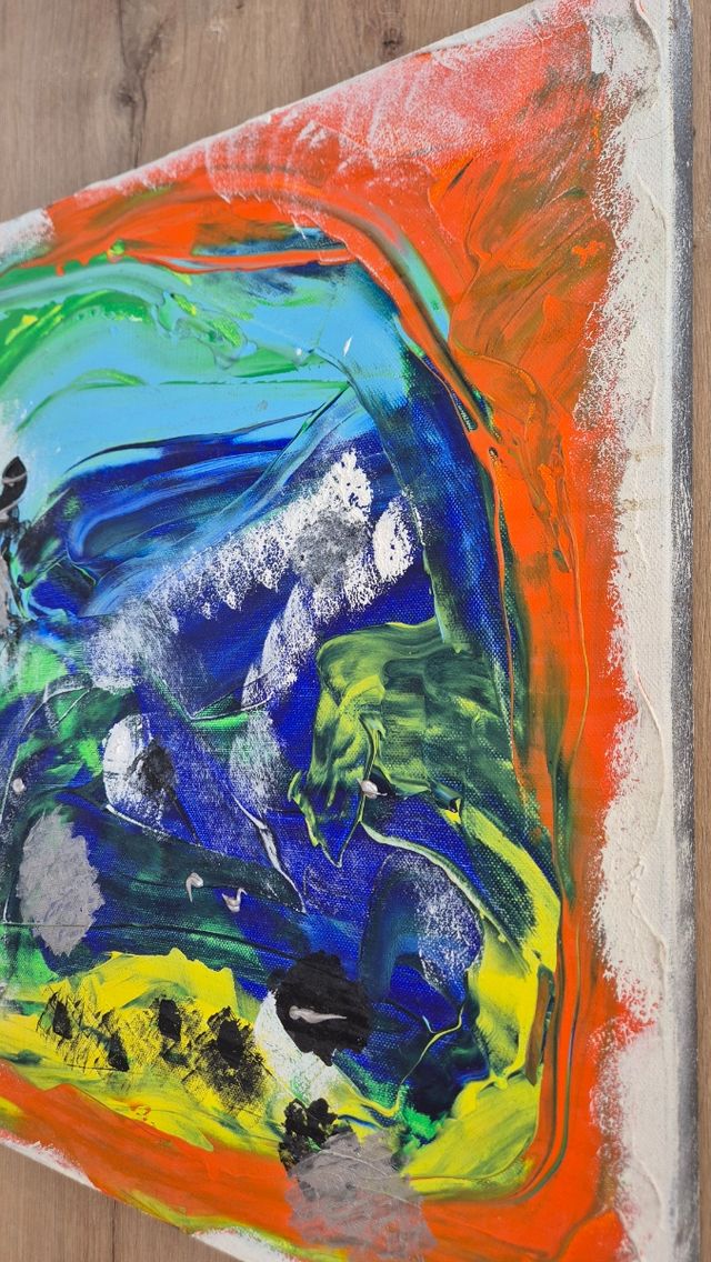 Cuadro abstracto multicolor acrílico