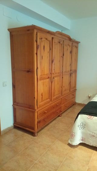 Conjunto Habitación Rústica: Armario, Mesitas,Cama