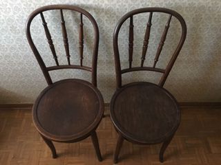 Par de Sillas Antiguas Madera Curvada