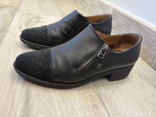 Scarpe Melluso N.37 Nere con Zip e Strass