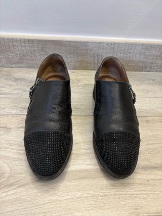 Scarpe Melluso N.37 Nere con Zip e Strass