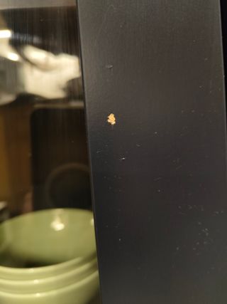 2 Vitrinas SKRUVBY azul y nogal